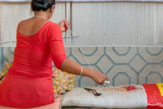 Step 3 - The Rug is hand made according to the selected design